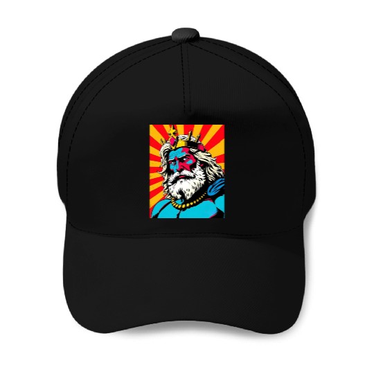 Bold Pop Art Zeus – Colorful Greek God Illustratio Baseball Caps