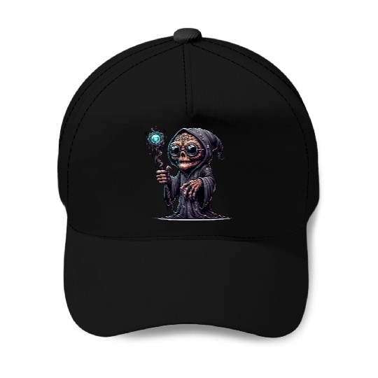 Cosmic Skull Wizard – Creepy Arcane Sorcerer Baseball Caps