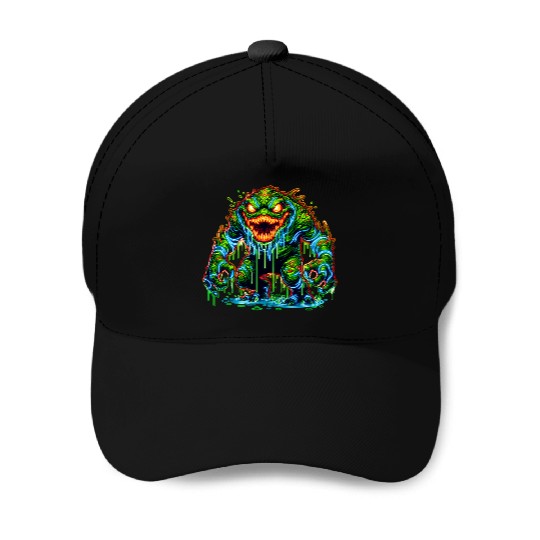 Neon Swamp Beast – Toxic Terror Baseball Caps