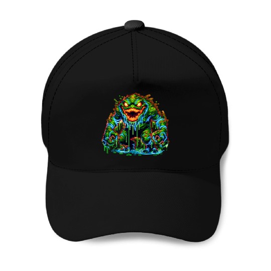 Neon Swamp Beast – Toxic Terror Baseball Caps