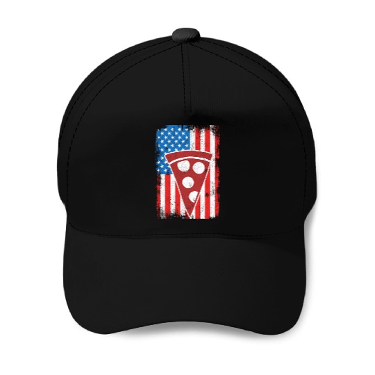 4th Of July US Pizza Baseball Caps