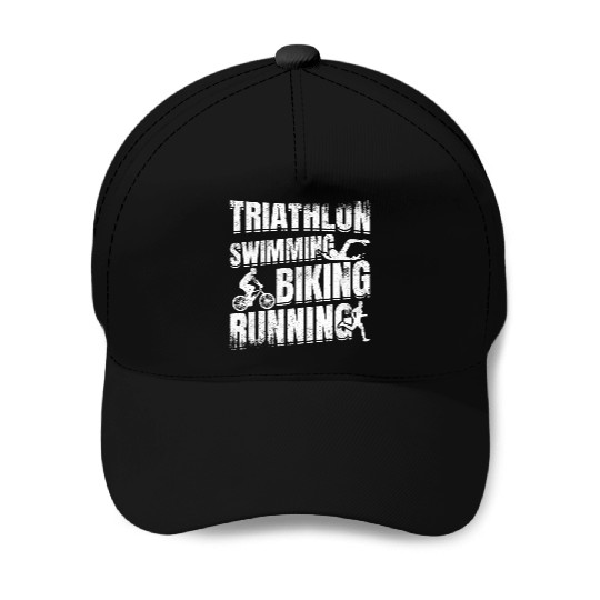 Triathlon Swim Run Cycle Baseball Caps