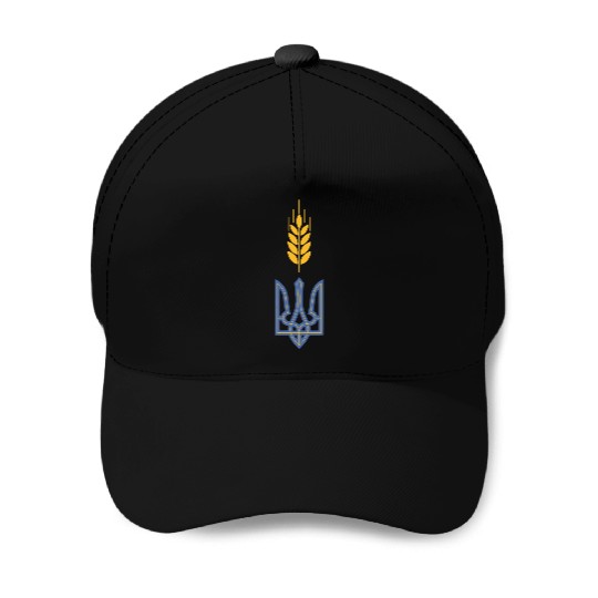 Ukraine Trident Wheat Symbol Ukrainian Heritage Baseball Caps