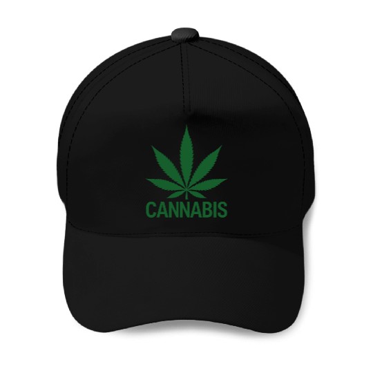 Cannabis Hemp Leaf Statement Green Look Baseball Caps