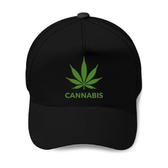 Cannabis Hemp Leaf Statement Green Look Baseball Caps