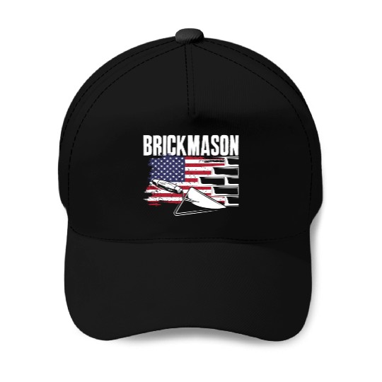 Bricklayer Brickmason American Pride Baseball Caps