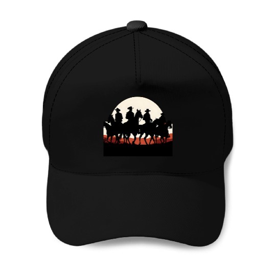 Western Sunset Cowboys Baseball Caps