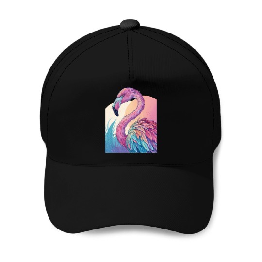 Psychedelic Flamingo Baseball Caps