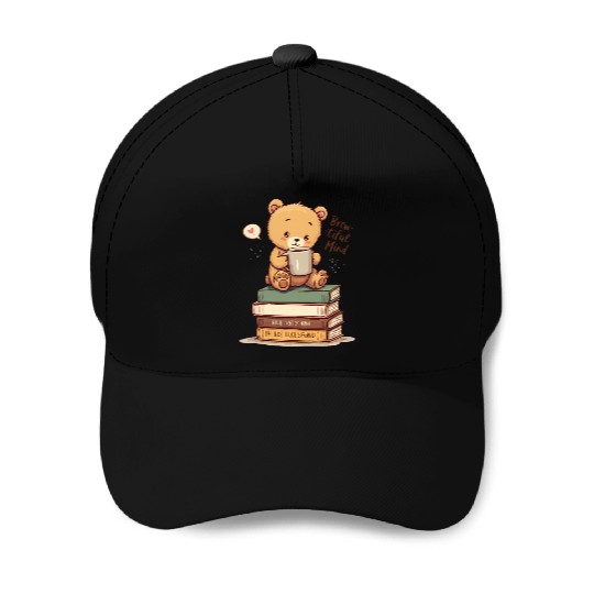 Brew-tiful Mind - Smart Bear & Coffee Baseball Caps