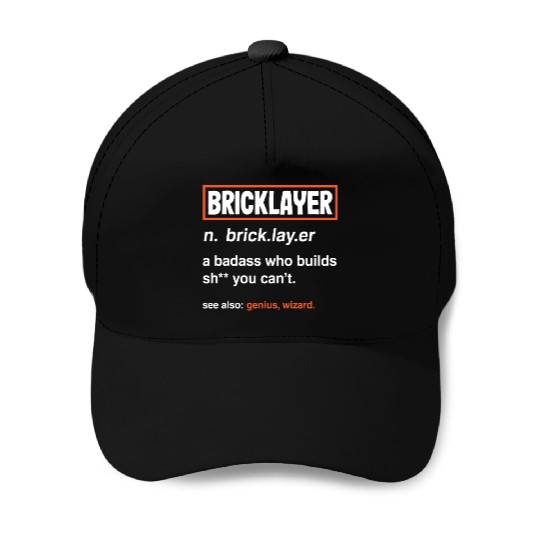 Bricklayer Definition Genius Wizard Humor Baseball Caps