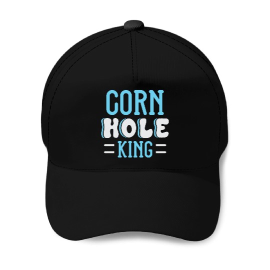 Cornhole King Distressed Badge Baseball Caps