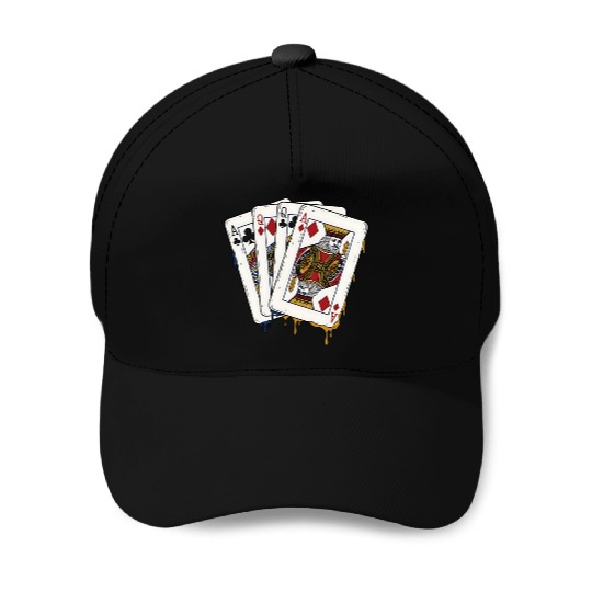 poker cards spades hand Baseball Caps