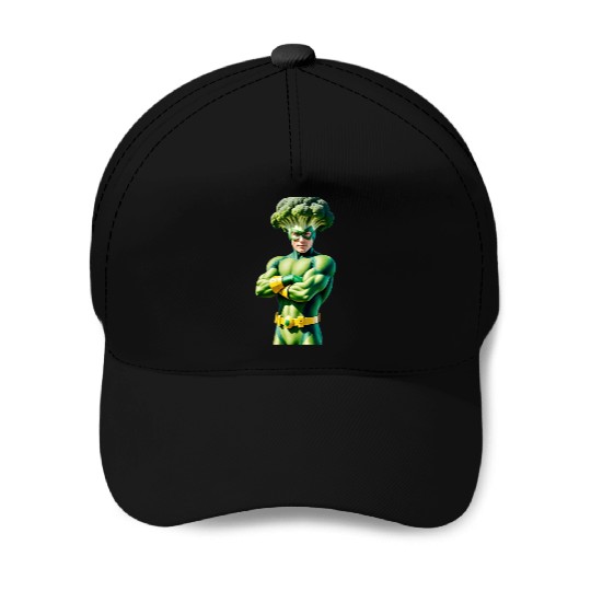 Broccoli Superhero Baseball Caps