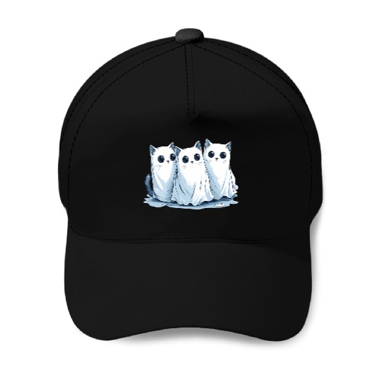 Funny Ghost Cat Baseball Caps