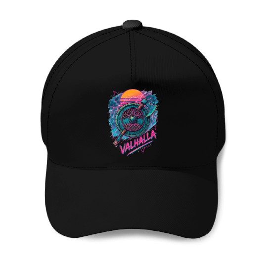 Viking Valhalla Norse Retro Vaporwave Baseball Caps