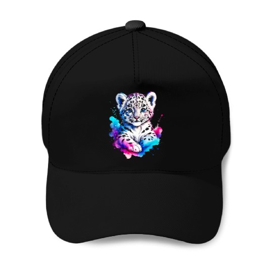 Color Splash Leopard Cub Baseball Caps