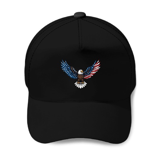 us flag colored eagle Baseball Caps