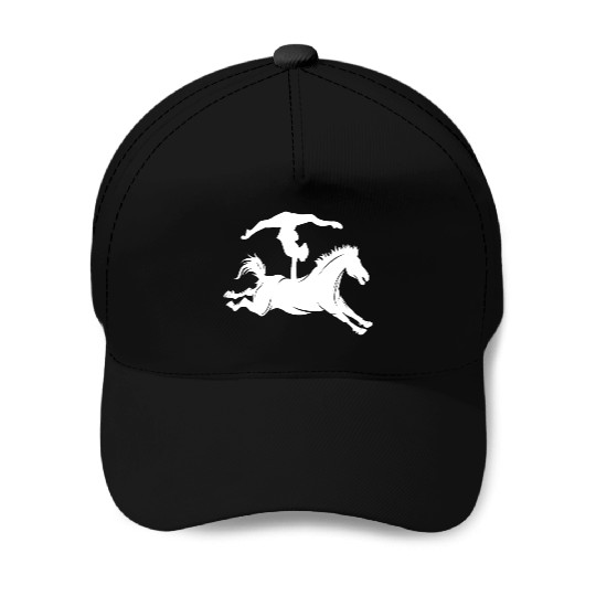 Minimalist horse riding silhouette vaulting equest Baseball Caps