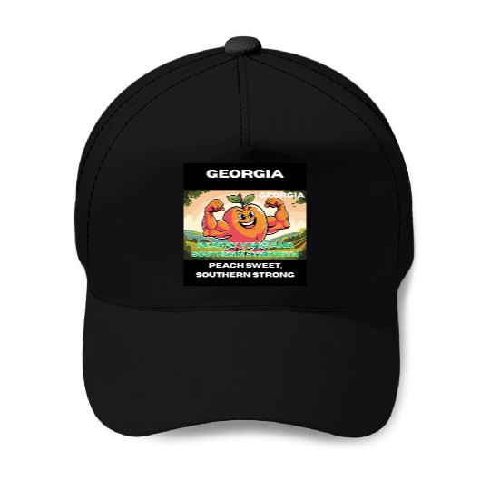 Georgia Peach State Art Baseball Caps