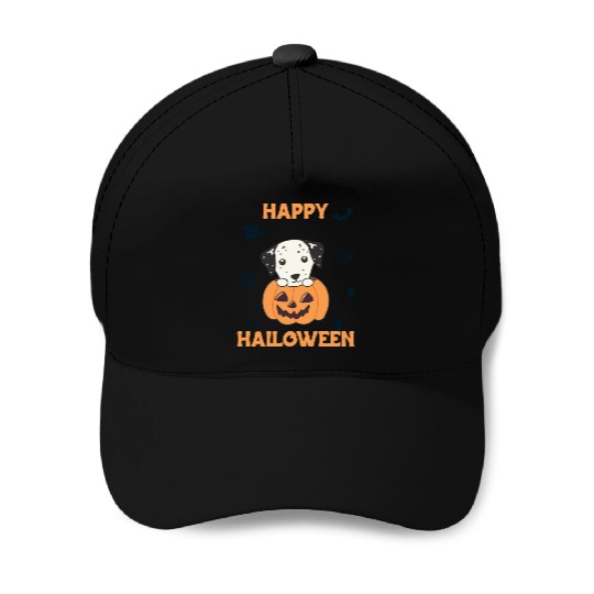 Dalmatian In Pumpkin Sweet Dogs Happy Halloween Baseball Caps