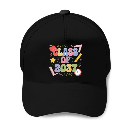 Class of 2037 Grow With Me, Funny back to school Baseball Caps
