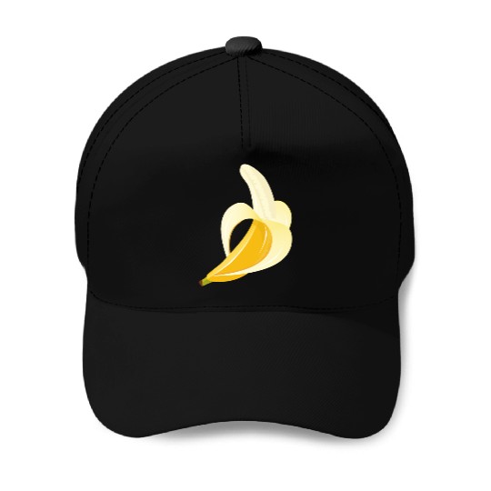 Bright yellow banana – peeled motif Baseball Caps