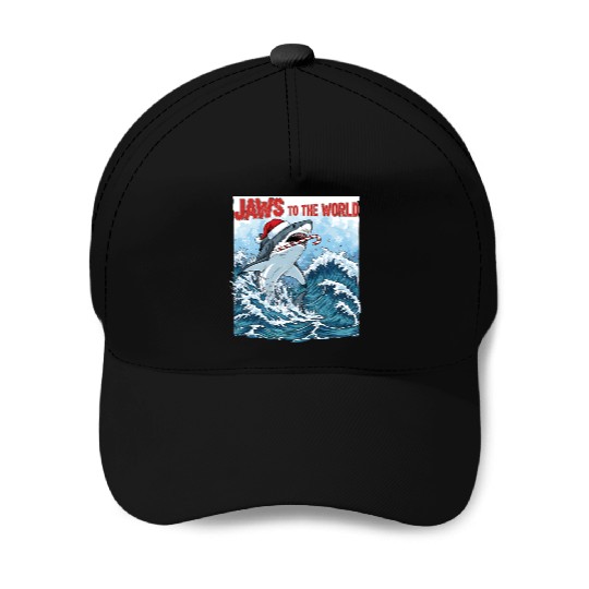 Jaws to the World – Christmastime Shark Attack Baseball Caps
