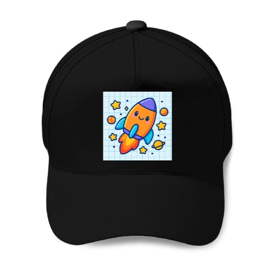 Space rocket Baseball Caps