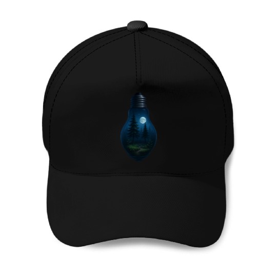 night forest inside the bulb Baseball Caps