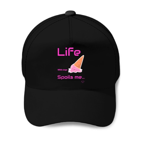 Whimsical Ice Cream Life Sentiment Baseball Caps