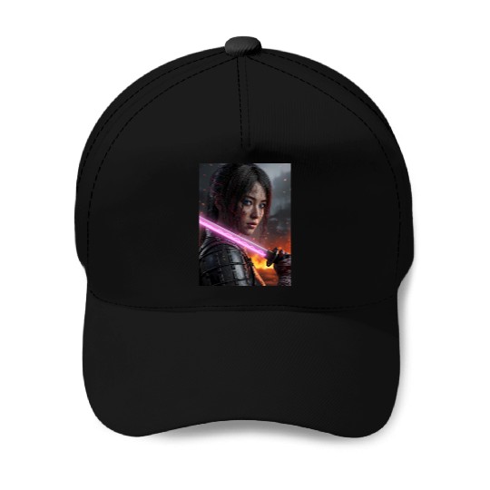 Cyberpunk Samurai Girl Baseball Caps