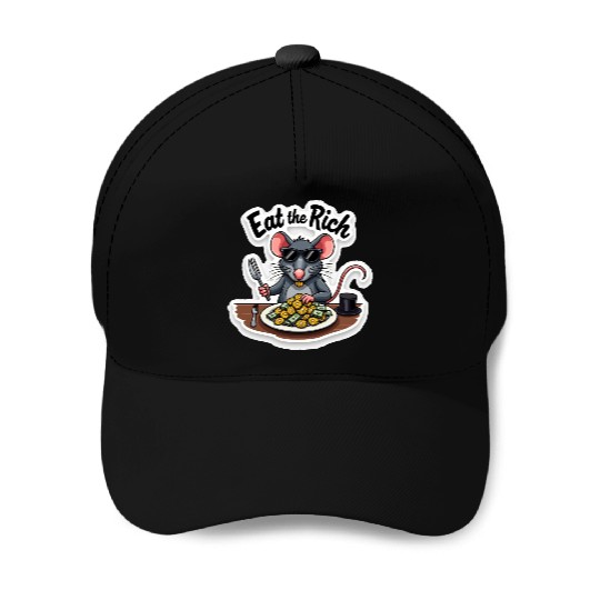 Eat the Rich Rat – Street Rebellion Baseball Caps