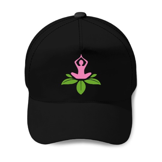 Serene Yoga Lotus Design Baseball Caps
