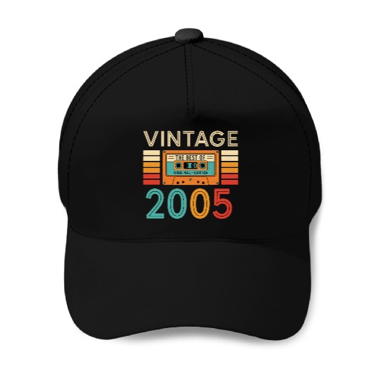 Vintage Cassette Tape 2005 Design Baseball Caps