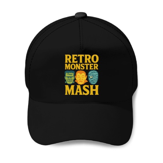 Retro Monster Mash Baseball Caps Design