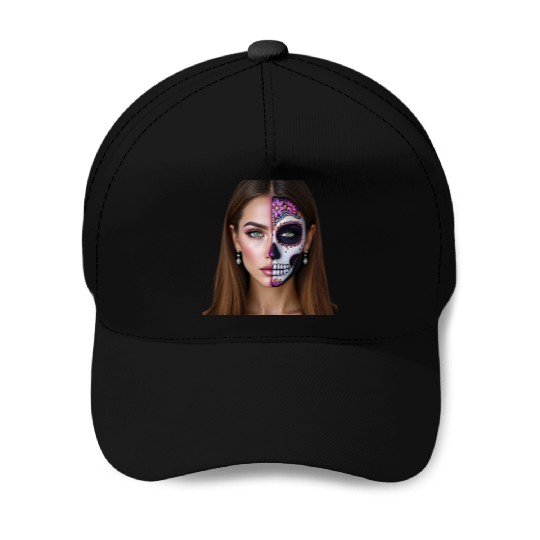 Day of the Dead Sugar Skull Face Art Baseball Caps
