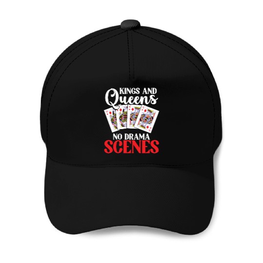 Pinochle Trick Taking Game Drama King Queen Baseball Caps