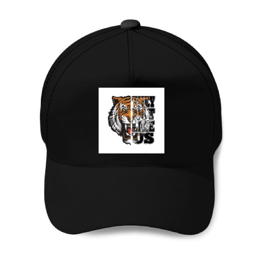Bold Tiger and Protest Message Design Baseball Caps