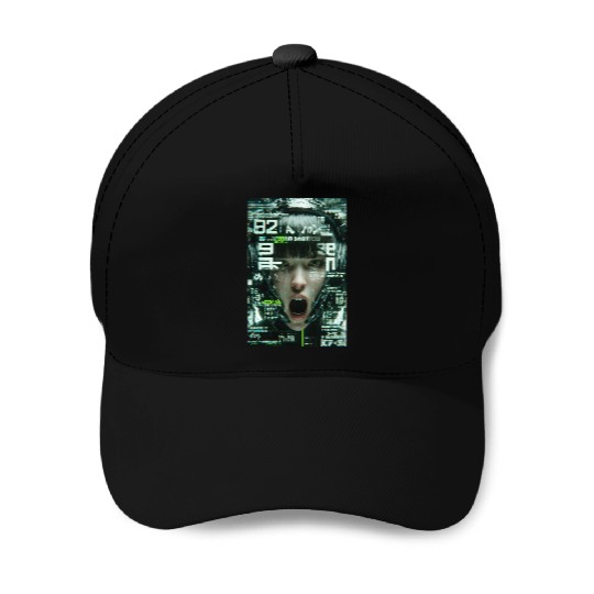 Cyberpunk Digital Scream Baseball Caps
