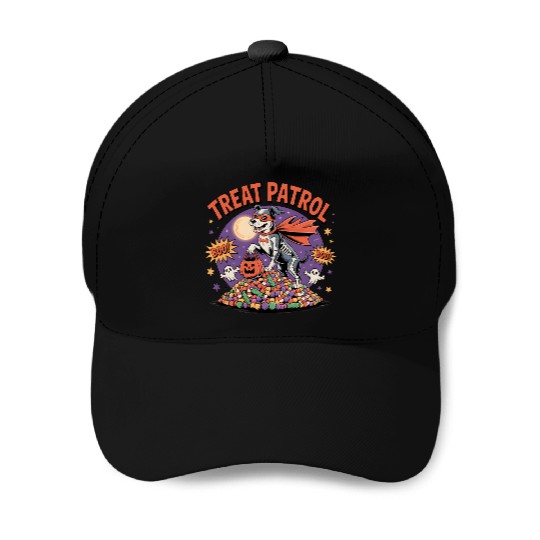 Halloween Trick or Treat Puppy Design Baseball Caps