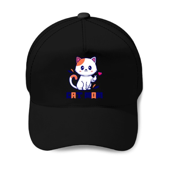 Cute Cat Mom Design Baseball Caps