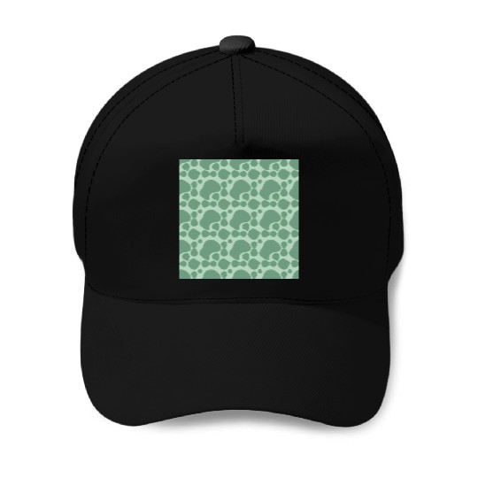Abstract Leaf Pattern in Mint Green Baseball Caps