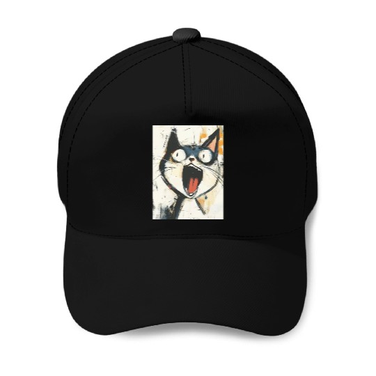 Funny Screaming Cat – Meme Expression Baseball Caps