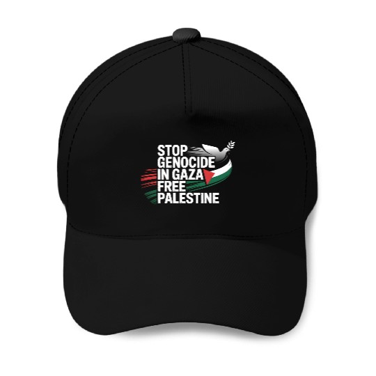 Free Palestine Now – End Genocide in Gaza Baseball Caps