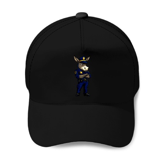 Police donkey Baseball Caps