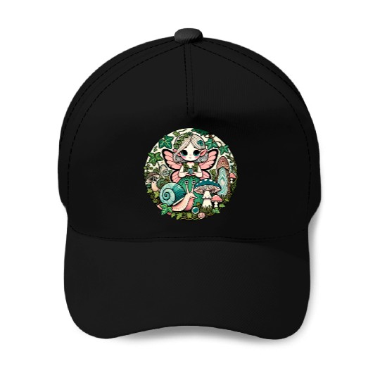 Enchanted Forest Fairy Illustration Baseball Caps