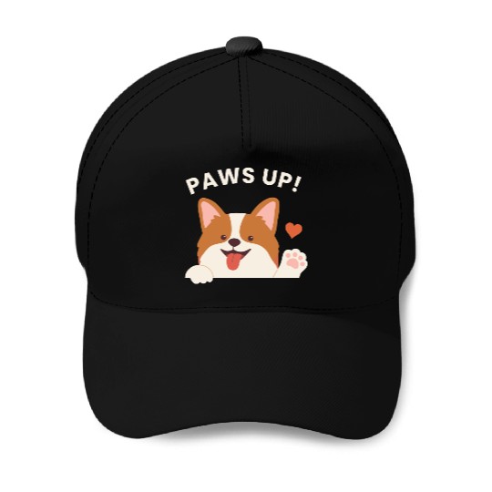 Playful Puppy Paws Up Baseball Caps Design