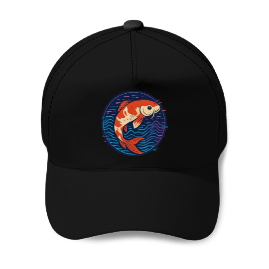 Vivid Fish Abstract Illustration Baseball Caps