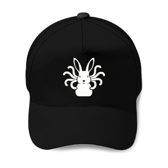 Octopus Bunny │Surreal White Cryptid Animal Mashup Baseball Caps