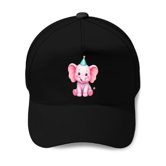 Cartoon Artwork of an elephant meme Baseball Caps